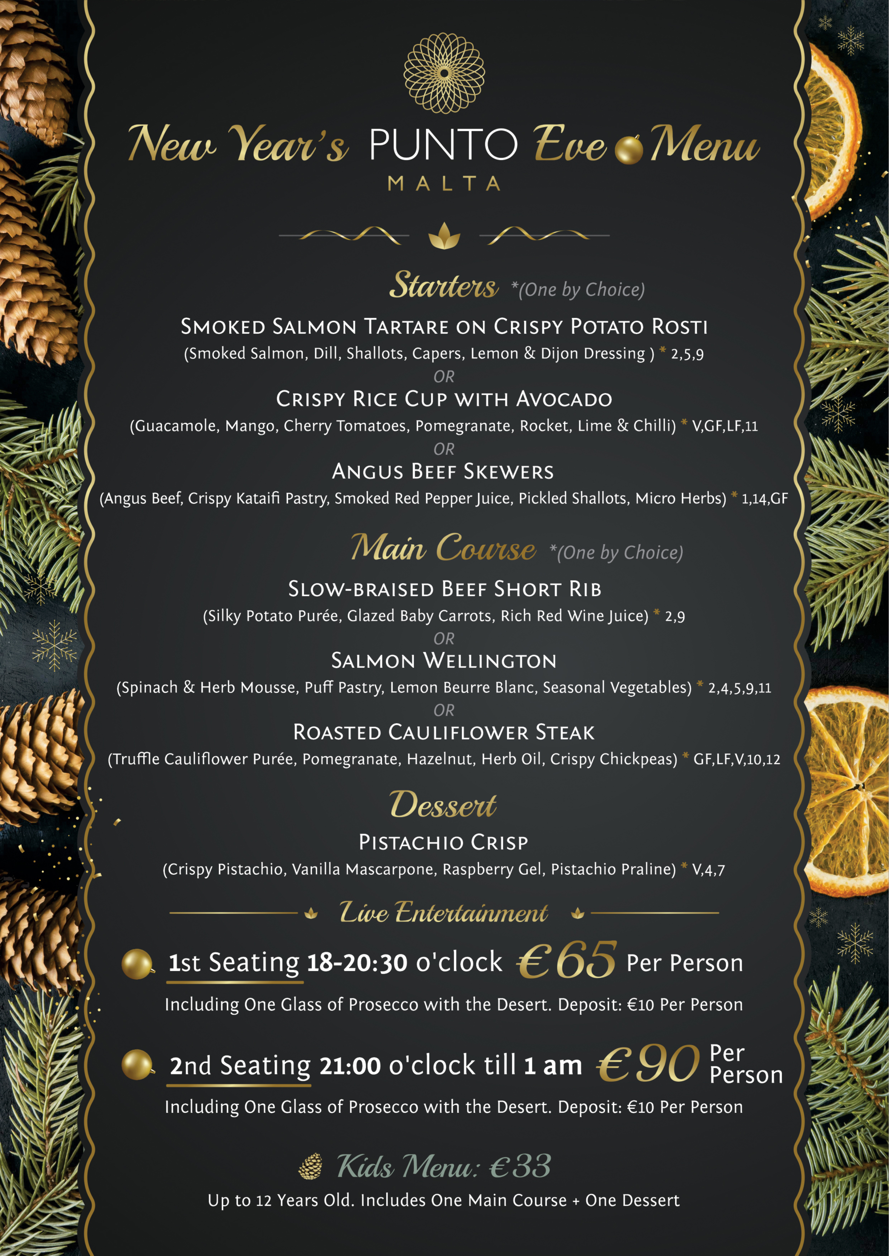 Punto_NYE_2026-2027 Punto New Year`s Eve Menu 2026-2027